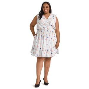 2/$30 eShakti Seashell Fit and Flare Dress 12 Mint Green Smocked V-Neck #5791